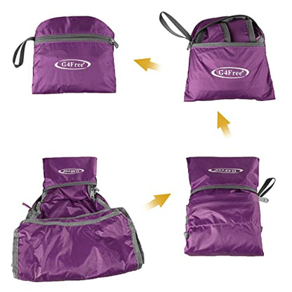 G4Free 20L Small Packable Travel Hiking Backpack for Men Women - color: Purple, size: 20L