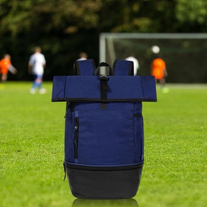 Outdoor Gym Backpack, Multifunction Large Capacity Lightweight for Fitness Travel Hiking, Nylon Daypack- Blue - color: Blue
