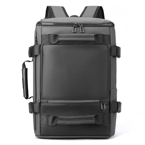 Carry On Backpack Travel Backpack for Men & Women, Durable Convertible Duffle Bag Fit for 16 Inch Laptop for Fitness, Travel (Gray) - color: Gray