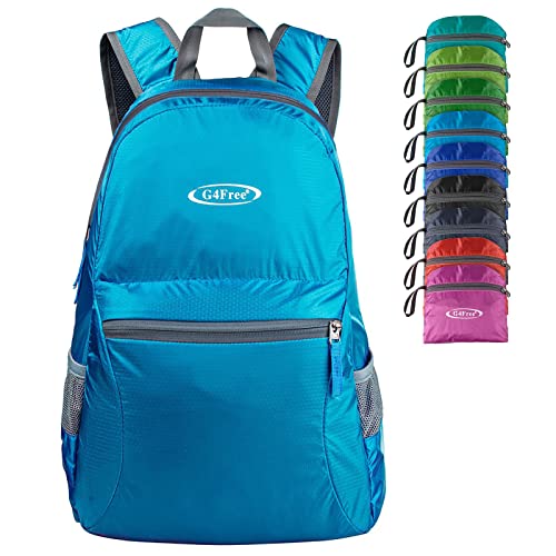 G4Free 20L Lightweight Packable Backpack Travel Hiking Daypack Foldable Backpack for Men Women - color: A-blue