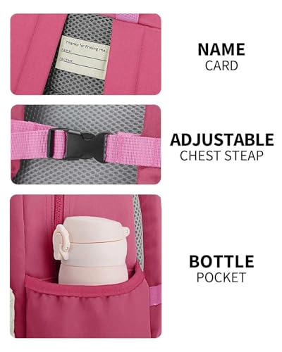 atgark Kids Backpack for Girls: Girls Backpack 6-10 - Kindergarten Elementary School Bookbag for Girl - color: Milk Strawberry, style: Ages 6-10 (15" H Fit A4 Folder)