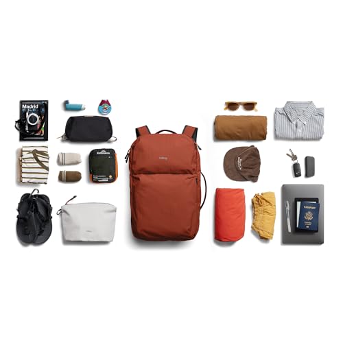 Bellroy Lite Travel Pack 38L (carry-on backpack, large travel backpack for international travelers, with laptop pocket, interior packing cells and tuck-away shoulder straps) - Clay - color: Clay