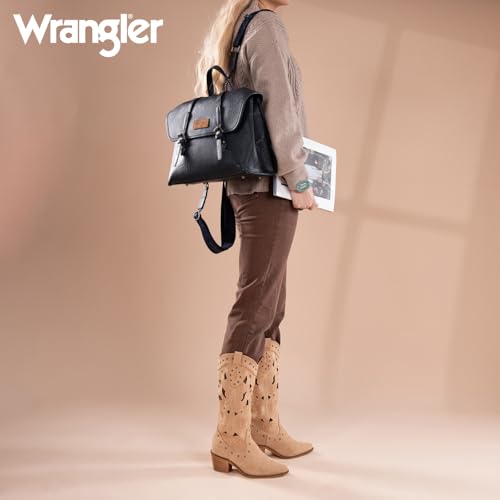 Wrangler Laptop Bag for Women Messenger Bag Briefcase Computer Backpack Convertible Satchel Bag - color: Navy, size: 13 inch