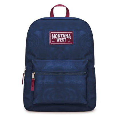 Montana West Backpack for Women Men 2 PCS Lightweight College Bookbags Casual Daypack Backpacks for Commute & Travel - color: Black & Navy