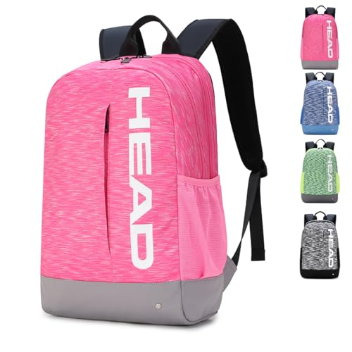 HEAD Lightweight Sport Backpack for Men & Women, Causal Backpacks with 10 Pockets for Gym/Travel/Outdoor, Daily Daypack College Backpack Fits 13.5 Inch Computer (Pink) - color: Pink