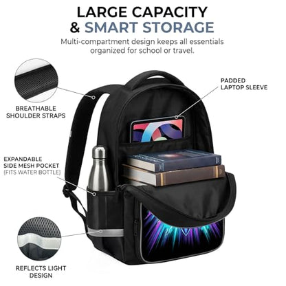 Airplane Fighter Jet Backpack for Kids Boys, 3D Reflective Aircraft School Bag for Preschool Primary Elementary, Lightweight Double Compartment Bookbag for Travel School, 17 Inch - color: Airplane