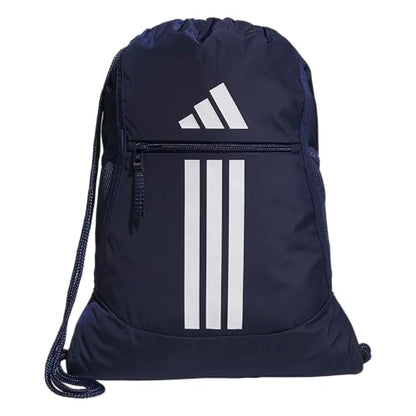 adidas Alliance Sackpack – Drawstring Backpack for Sports, Small Gym Bag, Team Navy Blue 2/3, OSFA - color: Team Navy Blue 2/3
