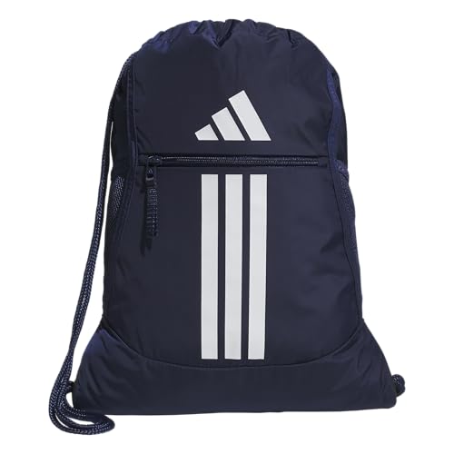 adidas Alliance Sackpack – Drawstring Backpack for Sports, Small Gym Bag, Team Navy Blue 2/3, OSFA - color: Team Navy Blue 2/3