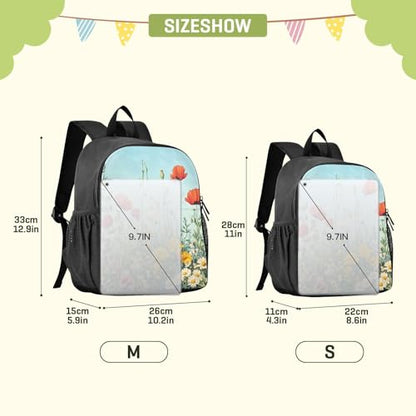 Blueangle Lightweight Waterproof Backpack for Travel & Daily Use, Durable Wildflowers Daypack for Outdoor（370）