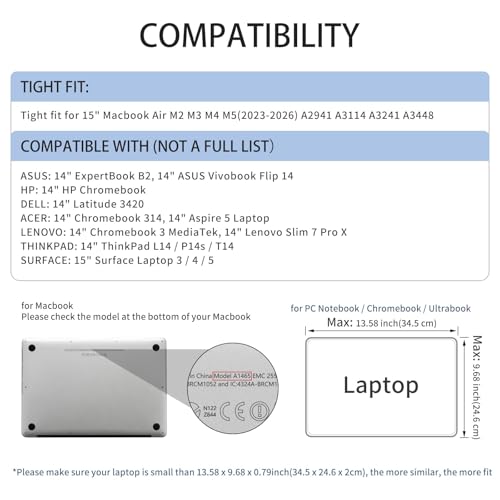 RAINYEAR 14 Inch Laptop Sleeve Case Protective Soft Padded Zipper Cover Carrying Computer Bag Compatible with 14“ Chromebook Computer Notebook for Dell HP ThinkPad Lenovo Acer(Black) - color: Black, size: 14"