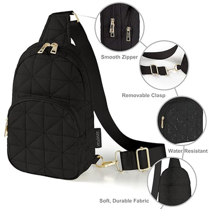 REVOTRA Crossbody Bags for Women Sling Bags Fanny Pack Chest Bag Travel Purse Anti Theft Mother's Day Birthday Gifts for Women Mom Sister Wife Black - color: Black Small Crossbody