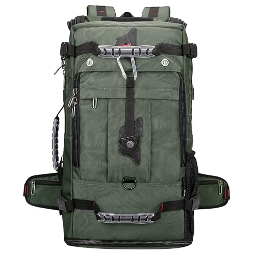 WITZMAN Travel Backpack for Men Large Duffle Luggage Bag Fit 17 Inch Laptop Carry On Bags for Airplane (B681 Army Green) - color: Army Green