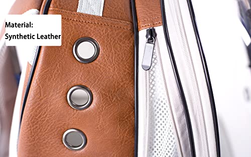 Expandable Cat Carrier Backpack, Backpack for Cats Kitten Small Puppy, Airline Approved Cat Bubble Backpack, Space Capsule Astronaut Carrier (Brown, Back Extension) - color: Brown