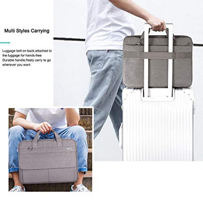 LANDICI Laptop Bag Carrying Case 15.6 Inch with Shoulder Strap, Slim Waterproof Computer Sleeve Cover Compatible with MacBook Pro 15/16, 15-16 Inch HP Acer Dell Lenovo ASUS Laptop, Khaki - color: Khaki&grey, size: 14-15.6 Inch
