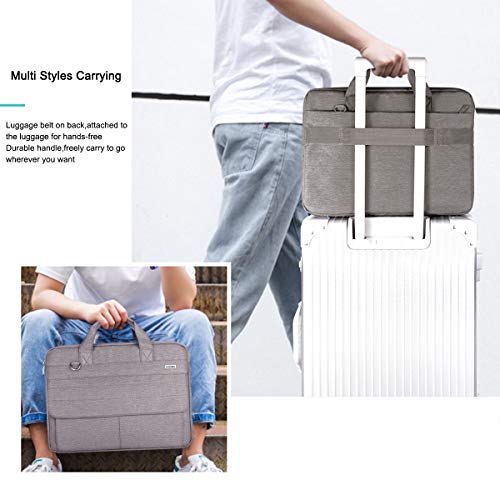 LANDICI Laptop Bag Carrying Case 15.6 Inch with Shoulder Strap, Slim Waterproof Computer Sleeve Cover Compatible with MacBook Pro 15/16, 15-16 Inch HP Acer Dell Lenovo ASUS Laptop, Khaki - color: Khaki&grey, size: 14-15.6 Inch