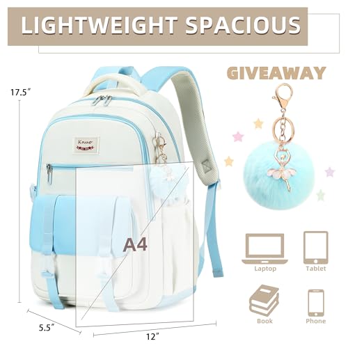 School Backpack for Teen Girls College Backpacks for Women Students Bookbag Large 15.6 Inch Laptop Bags Kids Kindergarten Elementary Middle School Bag Anti Theft Daypack Travel Back Pack Blue - color: Blue