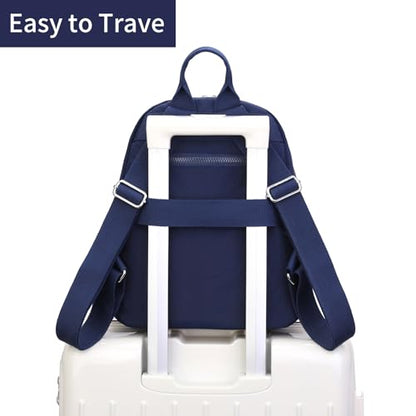 Tanweibago Mini Nylon Women Backpacks,11L Small Ladies backpacks Casual Lightweight Women Shopping Travel Daypack (Dark Blue) - color: Dark Blue