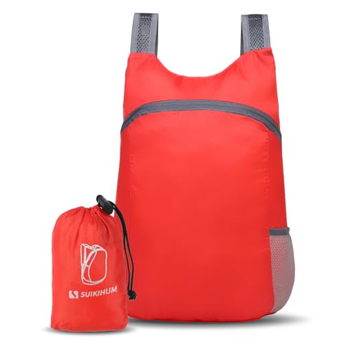 20L Ultra Hiking-Daypack Lightweight Foldable Travel Packable Backpack for Camping Cycling Outdoor,red - color: Red