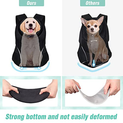 YUDODO 4-8lbs Dog Front Carrier Backpack, Adjustable Breathable Pet Carrier for Small Dogs, Ventilated Puppy Back Pack with Safety Belt, Lightweight Doggy Backpack for Hiking Outdoor (Jet Black, M) - color: Jet Black