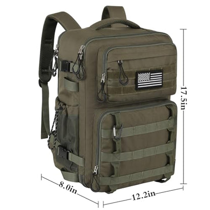 Legestori 25L Tactical Bag Backpack for Men, Heavy Duty Military Backpack Molle Army Large Rucasack, Laptop Backpack Travel (Green) - color: Green