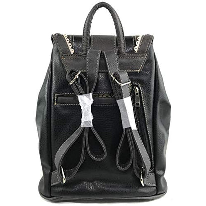 Zelris Western Country Floral Buckle Rucksack Backpack (Black) - color: Black