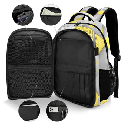 Sport Ball Athlete Player Soccer Yellow Primary Elementary School Bags Middle School Book Bags Dinosaur Bookbags for Preschool Child Grandson - color: Yellow