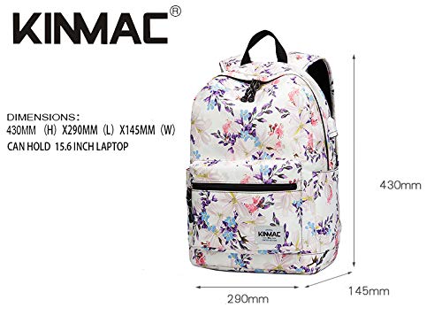 Kinmac Chinese Flowering Crabapple Pattern 15 inch Waterproof Laptop Travel Outdoor Backpack With USB Charging Port For 13 inch 14 inch and 15.6 inch Laptop - color: Chinese Flowering Crabapple