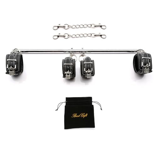 2026 Upgraded Heavy Duty Expandable Spreader Bar – Adjustable PU Straps for Pilates, Yoga - style: Silver+BlackLZ