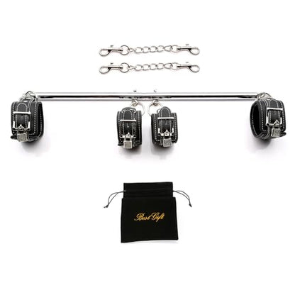 2026 Upgraded Heavy Duty Expandable Spreader Bar – Adjustable PU Straps for Pilates, Yoga - style: Silver+BlackLZ