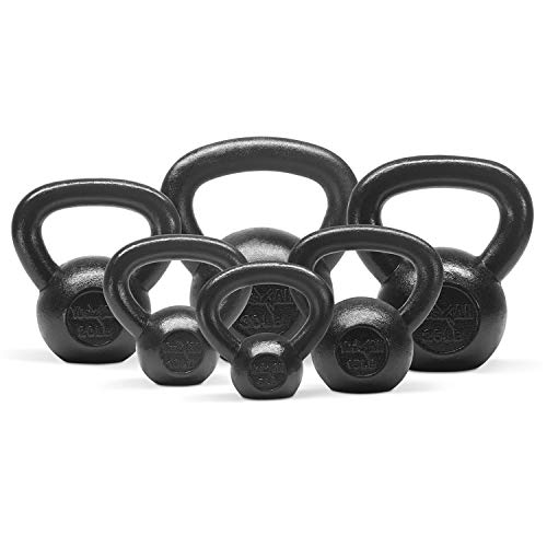 Yes4All Kettlebell Sets, 5 - 10 - 15 - 20 - 25 - 30 LB Cast Iron Strength Training Kettlebells, Wide Handles & Flat Bottom, Multi-Level from Beginners to Pros for Strength Training & Home Gym - color: H. 5 - 10 - 15 - 20 - 25 - 30 lbs