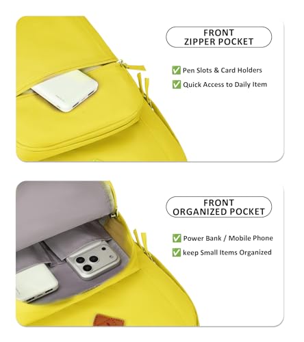 abshoo Classical Basic Womens Travel Backpack For College Men Water Resistant Bookbag (Yellow) - color: Yellow, size: 16.5 Inc