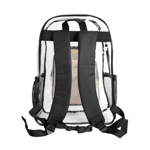 17in Custom Clear Backpack, Personalized Photo Logo Text Transparent Backpack, Heavy Duty PVC See Through Bag for Stadium Sport Travel Camping Gift - color: Style 2