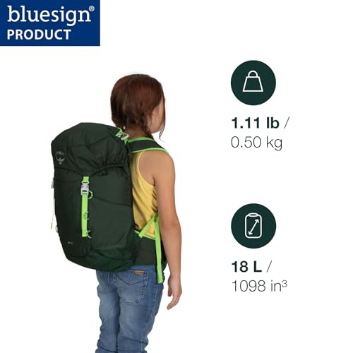 Osprey Jet 18L Kid's Hiking Backpack, Green OS - color: Green Canopy, size: 18L