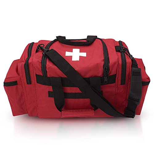 ASA TECHMED First Aid Responder EMS Emergency Medical Trauma Bag Deluxe, Red - color: Red