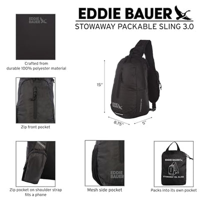 Eddie Bauer Stowaway Packable Sling Bag | Travel | Outdoor | Lightweight | Compact | Ripstop Nylon, Sprig Green-10L - color: Sprig Green