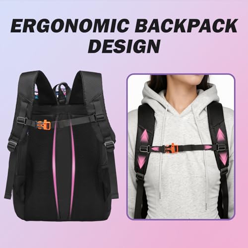 Basketball Backpack, Basketball Bag with Separate Ball Holder & Shoes Compartment Water Resistant Sports Bag Basketball Equipment Bags Fit Volleyball, Soccer, Swim, Gym, Travel, Camouflage (Small) - color: Pink-small