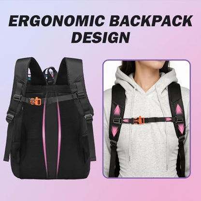 Basketball Backpack, Basketball Bag with Separate Ball Holder & Shoes Compartment Water Resistant Sports Bag Basketball Equipment Bags Fit Volleyball, Soccer, Swim, Gym, Travel, Camouflage (Small) - color: Pink-small