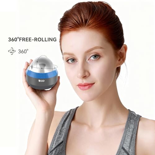 iECO Cold Massage Roller Ball - Ice Roller Ball for Muscles Deep Tissue, Cold & Heat Therapy, Plantar Fasciitis Roller - color: Gray+blue, size: 1 Count (Pack of 1)