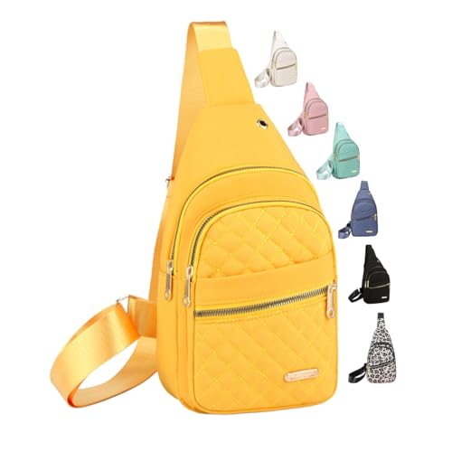 Crossbody Small Sling Backpack Sling Bag for Women Men, Chest Bag Daypack Crossbody for Travel Sport Running Hiking (Yellow) - color: Yellow