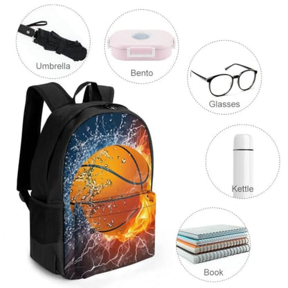 Basketball Backpack, Durable Polyester Daypack with Laptop Compartment, Reinforced Bottom, Adjustable Shoulder Straps And Multi Pockets for Travel And Daily Use - color: Basketball