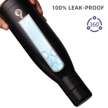 BJPKPK 25 oz Insulated Stainless Steel Water Bottle, Metal Sports Flask - color: Midnight Black, size: 25 Ounces
