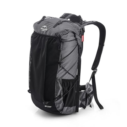 Naturehike 45L Rock Internal Frame Hiking Backpack for Outdoor Camping Travel Backpacking with Rain Cover Ultralight Backpack for Adults - color: 45l/Black
