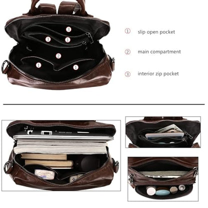 Uromee Backpack Purse for Women Vegan Leather Ladies Fashion Travel Tassel Shoulder Bag Convertible Coffee bag - color: 0243 Coffee 2