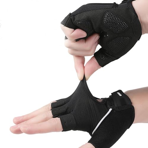 IZUS Women-Men Workout-Gym-Gloves Fingerless-Cycling-Gloves Non-Slip Palm Breathable Grip for Weight Lifting,Training,Fitness