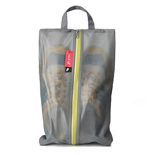 pack all Shoe Bag for Travel, Water-Resistant Shoe Pouch for Gym, Odor-Resistant Soccer Cleats Bag for Sport (Grey, 1-Pack) - color: Grey, style: 1 Pack