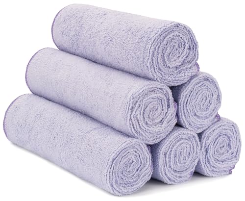 S&T INC. Microfiber Gym Towels, Yoga Towel for Home and Gym Bag, 16 Inch x 27 Inch, 6 Pack - color: Purple