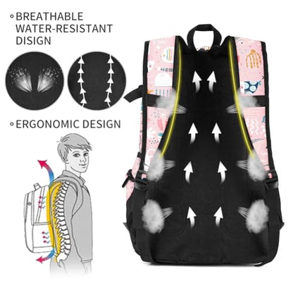 rickyh style School Backpack Travel Bag for Men & Women Lightweight College Back Pack with Laptop Compartmen - color: 04fhdsj
