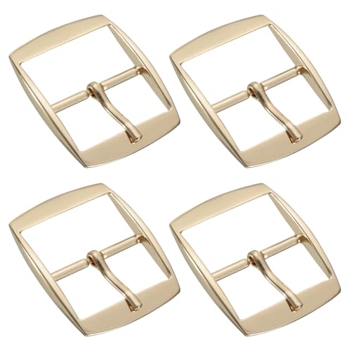 uxcell Metal Roller Buckle, Single Prong Belt Buckle Square Center Bar Buckles for Leather - color: Gold, size: 1.26 Inch