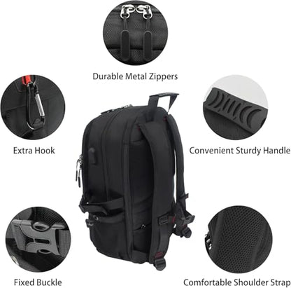 DUSLANG Travel laptop backpack, Extra Large 65L Traveling College Backpack,Large Capacity Backpack for Men Women,Fits 17 Inch Computer, USB Charging Port, Black - color: 65l Black With Shoes Storage Bag