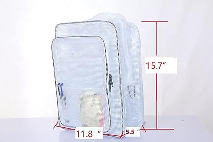15.7"Anti-static clear pvc backpack,cleanroom engineer tool bag full cover pvc for put computer tool working in clean room, semiconductor industry … - color: One Piece White Small